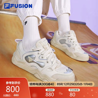 FILA FUSION斐乐潮牌女鞋KICK DX专业滑板鞋2024春时尚运动鞋 初雪白/珍珠色-PS 36.5
