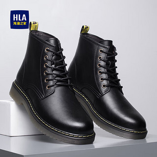 HLA 海澜之家 男靴经典舒适英伦风马丁靴简洁复古潮流靴子 黑色 43