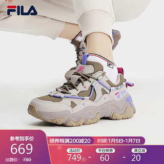 FILA 斐乐猫爪鞋复古运动鞋女2024春休闲鞋老爹鞋 草本绿/银线-DS 36