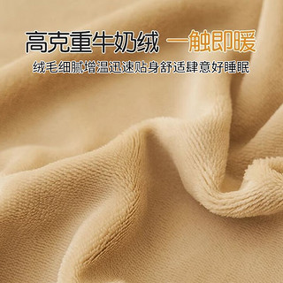 无印良品冬季牛奶绒床笠单件加厚床罩珊瑚绒床垫保护罩床套罩1.5米×2米 茶棕【加厚保暖 绒感细腻】