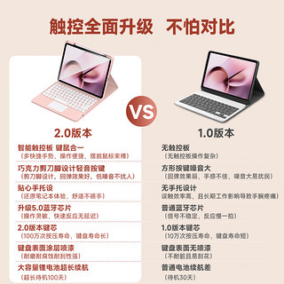 卡麦仑 苹果ipad键盘鼠标套装ipad air5键盘air4键盘10.9磁吸妙控键盘22款蓝牙键盘保护套带笔槽触控平板壳 【樱花粉】保护套+键盘+鼠标+膜