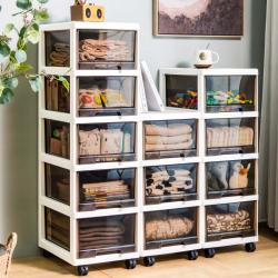 禧天龙 带滑轮收纳柜抽屉式置物柜简易衣柜储物柜玩具收纳箱多层整理