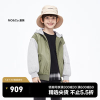 little MO&Co.little moco童装23冬男童飞行员夹克连帽卫衣外套KBC4QJK015 军绿色 130/64