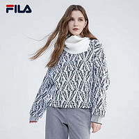 FILA Emerald斐乐女子女装上衣时尚休闲满印宽松毛衣 满印一-ZA 175/92A/XL