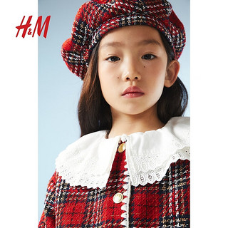                                                                                 H&M【新年系列】童装女2024春季拜年服时尚可爱格纹外套1218925 红色/格纹 150/76