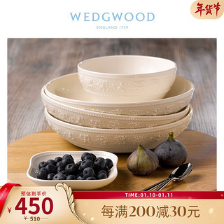 WEDGWOOD 威基伍德欢愉假日象牙白一人食餐具3件组陶瓷碗盘汤盘