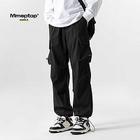 MMOPTOP潮流工装裤子男士冬季美式宽松运动直筒阔腿休闲裤S6603黑色L L（125-145斤）
