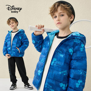 Disney baby 迪士尼童装男童卡通连帽轻薄羽绒服冬儿童鸭绒防水外套