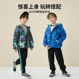Disney baby 迪士尼童装男童卡通连帽轻薄羽绒服冬儿童鸭绒防水外套