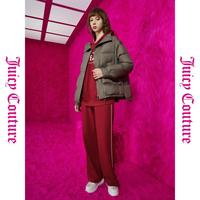 Juicy Couture橘滋【哑光质感】可可奶昔logo刺绣宽门襟女式羽绒服