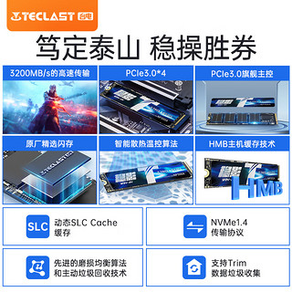 Teclast 台电 1TB SSD固态硬盘M.2接口(NVMe协议) 3200MB/s 稳影300A系列