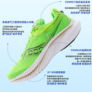 索康尼（SAUCONY）男鞋 24春运动鞋KINVARA菁华14跑鞋耐磨减震轻便透气跑步鞋 菁华14/绿金 40.5/7.5/255mm