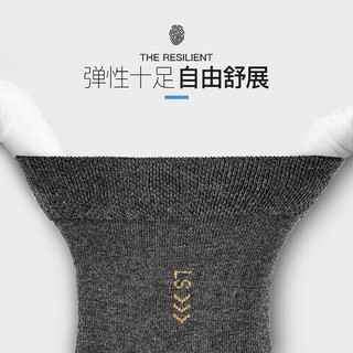 Langsha 浪莎 袜子男100%纯棉男士袜子中筒袜商务休闲棉袜6双装 黑2浅灰2深灰2 均码
