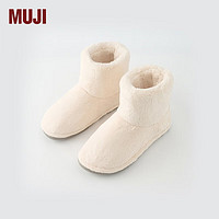 MUJI 無印良品 男女通用 暖柔 微纤维室内外鞋 无性别 男款女款 雪地靴 象牙白 M 240mm/38码（2.0）