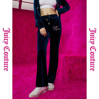 Juicy Couture 橘滋 晚风予星logo烫钻丝绒女式休闲裤