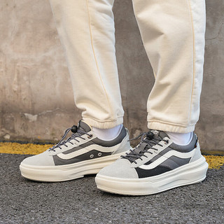 VANS范斯 OLD SKOOL OVERT PLUS CC莫兰迪色增高厚底男女板鞋 灰色 34.5