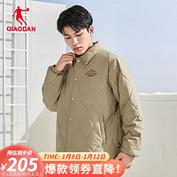 乔丹QIAODAN2023棉服男棉衣保暖梭织防风运动休闲外套男 椰壳色 200/5XL