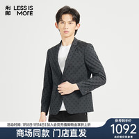 利郎轻时尚男装【TR提花】24春季西服男青年商务通勤西装Q4CDX04 黑灰 165