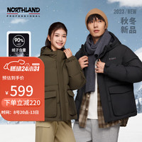 NORTHLAND 诺诗兰 男士秋冬保暖防寒90高蓬防泼防风羽绒服外套 纯黑色 180/XL