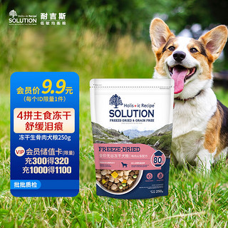 SOLUTION 耐吉斯 冻干生骨肉全价犬粮尝鲜装250g成犬幼犬无谷低敏狗粮鸭肉&梨配方