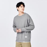 森马 Semir【假两件休闲上衣】冬季热卖毛衣男日系慵懒风宽松简约圆领针织衫