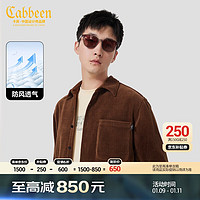 卡宾（CABBEEN）卡宾男装绒感衬衫宽松薄外套细坑绒条百搭 咖啡色 L 咖啡色65 50/175/L