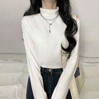 BTTKDL 德绒半高领修身内搭正肩百搭上衣女保暖打底衫