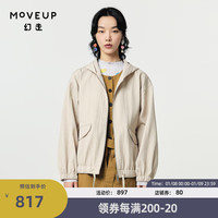 幻走（MOVEUP）2024春季yangyang系列连帽印花设计师短款外套女 米杏 XS