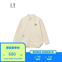 :CHOCOOLATE it 女装灯芯绒衬衫青春文艺风上衣8653X IVE/白色 XS