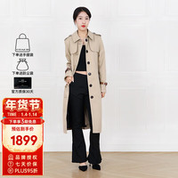 COACH 蔻驰 奢侈品长款风衣外套英伦风女士标志饰片C9184 PAE XS品牌授权直供 XS155/84A