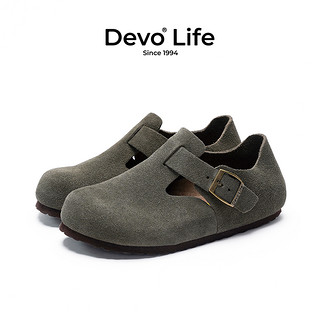 Devo Life 软木鞋休闲包头全包复古防滑青年简约男鞋67008