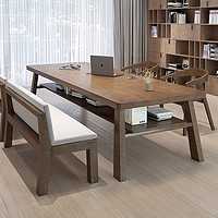 YPYS 优品元素 实木大书桌家用电脑桌客厅办公长条桌