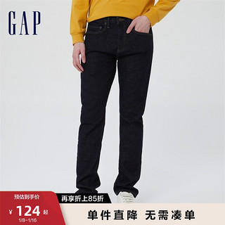 Gap 盖璞 男装春季水洗修身直筒基本款牛仔裤912032 美式长裤多口袋裤子 深蓝色 28/30