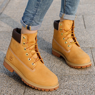 添柏岚（Timberland）马丁靴女鞋秋冬户外徒步登山鞋大童黄靴耐磨运动高帮休闲鞋12909 12909M713/小麦色 37.5