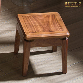 铜木主义 千里江山艺术家具(黑胡桃版)  换鞋凳 实木板凳