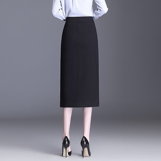 欧偲麦 半身裙女中长款包臀裙通勤直筒裙高腰显瘦一步裙子1973 黑色 XL/2尺2-29码