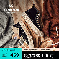 EXCELSIOR 饼干鞋官方 休闲加绒男女厚底高帮帆布鞋 BOLT FLEECE