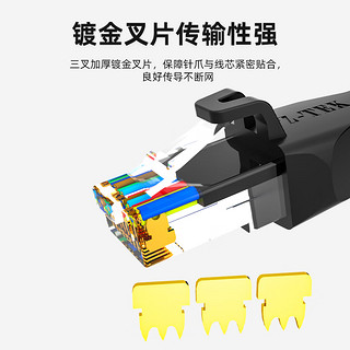 值计 六类网线 CAT6类千兆极速8芯双绞 工程家用电脑宽带监控电脑网络跳线成品网线 黑色10米ZL-6100BK