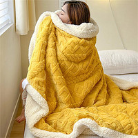 绒毛毯冬季加厚午睡办公室披肩空调小毯子珊瑚法兰绒沙发盖毯