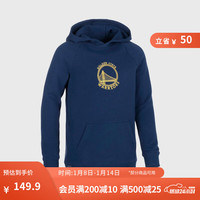 迪卡侬（DECATHLON）NBA长袖儿童春秋款加绒连帽卫衣上衣女童秋装运动套头 金州勇士海军蓝 123/130CM78岁