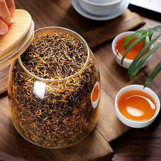 匠界 茶叶金骏眉特级红茶2023新茶春茶嫩芽红茶茶叶蜜香型玻璃罐装250g