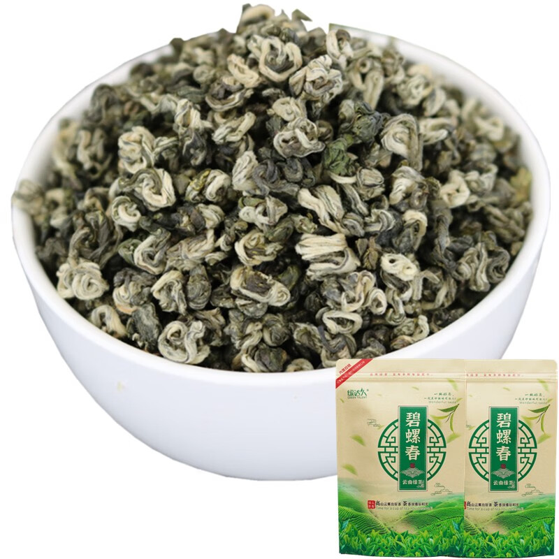 绿达人 云南碧螺春绿茶新茶特级浓香型云南碧螺春茶叶500g散装
