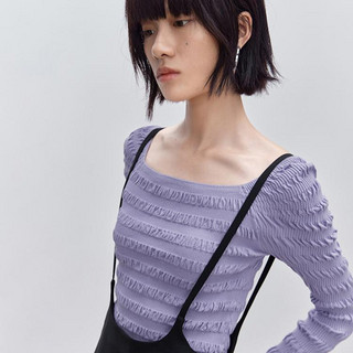 MO&Co. 摩安珂 精致肌理船领短款修身针织衫女装
