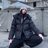 WASSUP大毛领连帽羽绒服女冬季宽松加厚羽绒外套LLQ