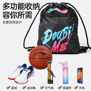 李宁（LI-NING）篮球包双肩抽绳袋足排球运动收纳袋大容量时尚便携949-2