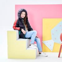 YALU 雅鹿 儿童羽绒服中长款男童女童中大童加厚洋气冬装拼色款