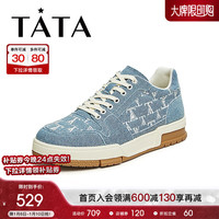 他她（TATA）2024春休闲男士时尚百搭板鞋72L21AM4 兰色 38