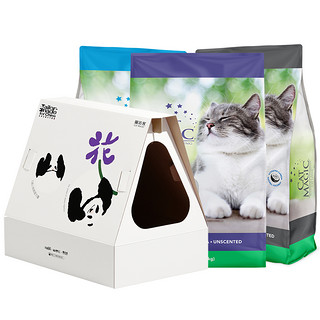 CatMagic喵洁客膨润土猫砂25磅熊猫工厂玩偶花花联名款