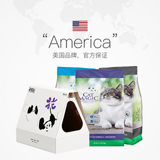 CatMagic喵洁客膨润土猫砂25磅熊猫工厂玩偶花花联名款