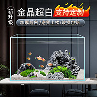 Bessn 金晶超白玻璃鱼缸定做鱼缸造景桌面缸客厅家用生态水草乌龟缸